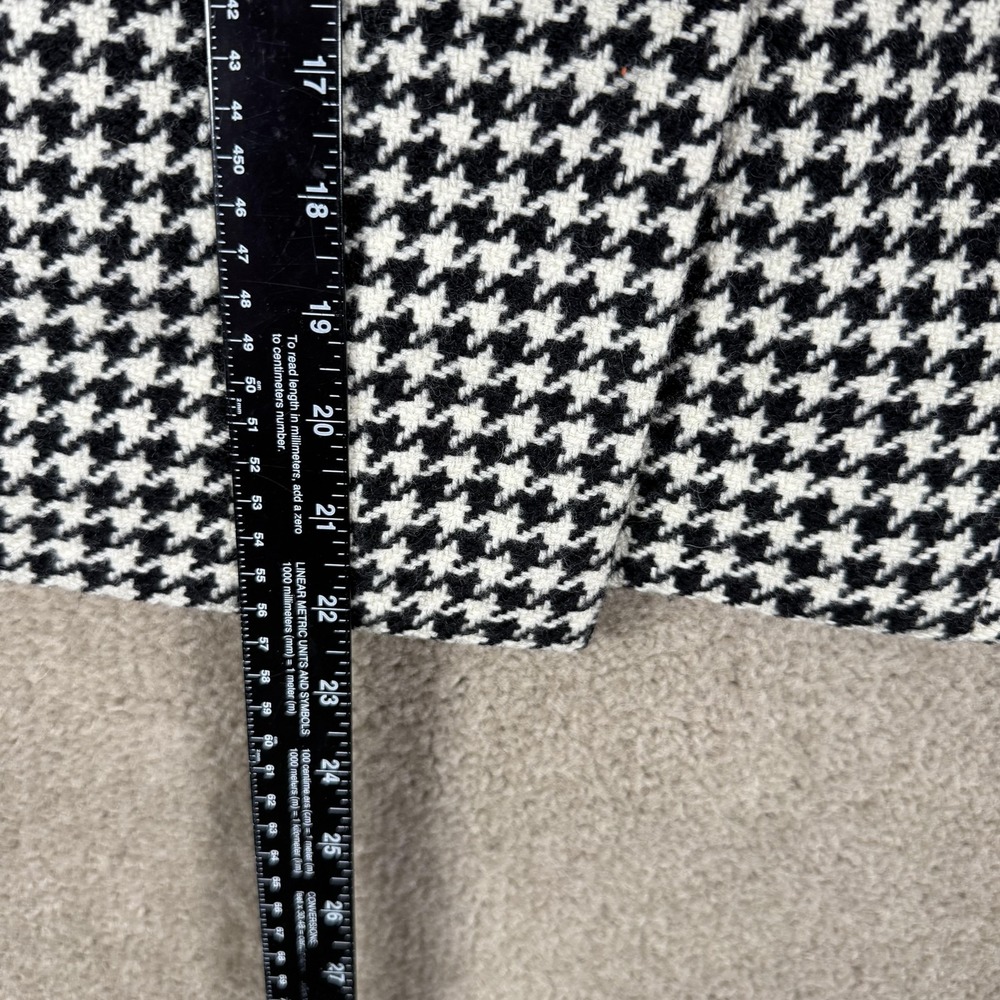 Lauren Ralph Lauren Skirt Womens 12 Black Houndstooth Wool Tweed Wrap Career - Picture 5 of 9